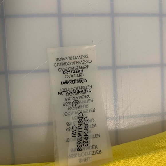 Calvin Klein Yellow Floral Sleeveless Dress Size: 6 - Picture 7 of 8